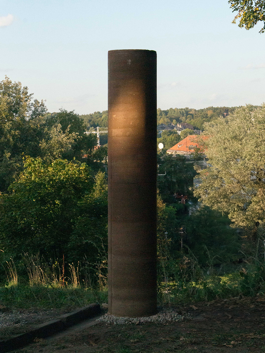Rammed earth column